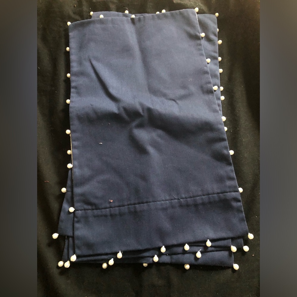 Table mats beads pearls blue 4